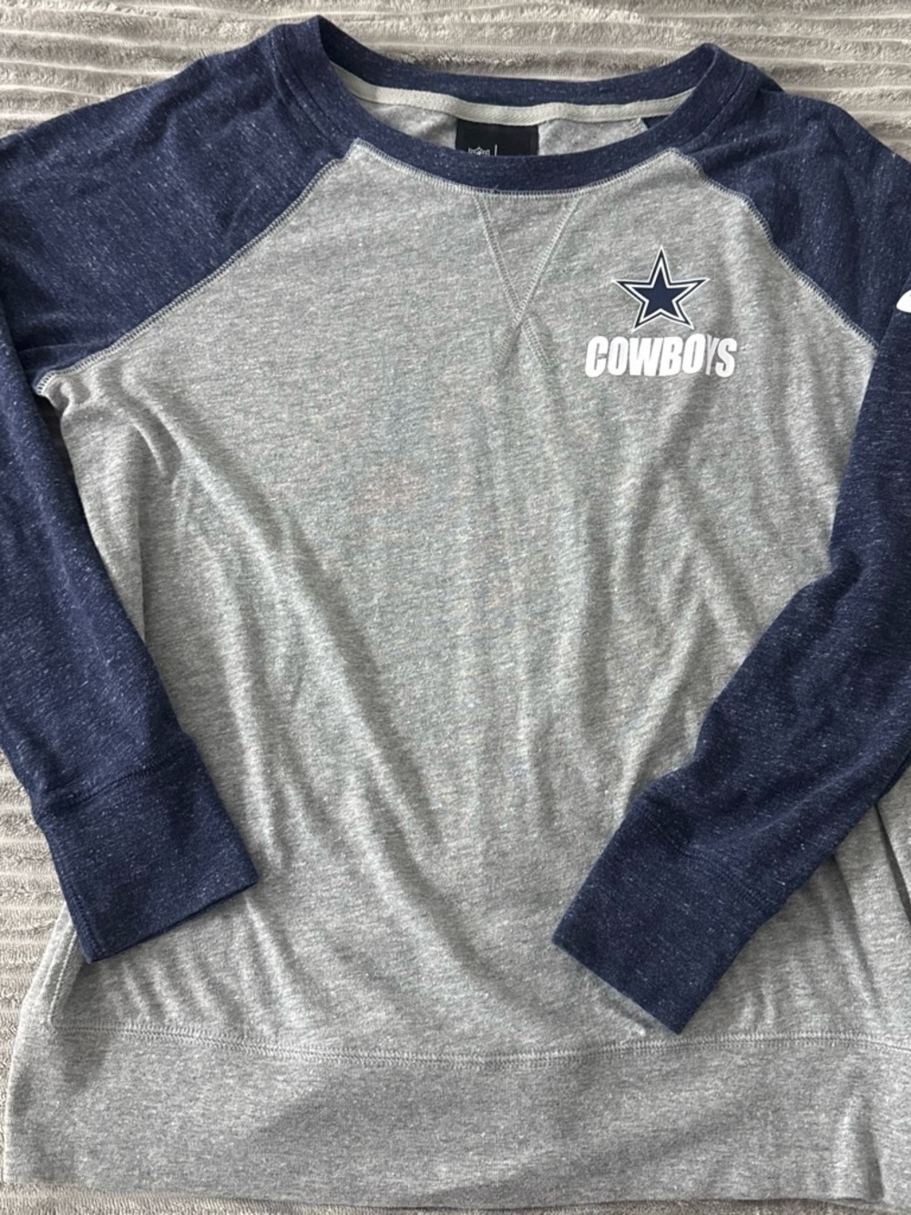 Dallas Cowboys Raglan Long Sleeve Shirt - Gray & Navy